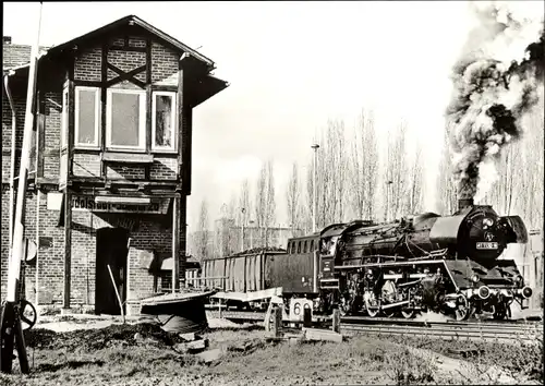 Ak Schwarza Saalbahn Rudolstadt in Thüringen, Dampflokomotive Baureihe 41 Reko, 41 1150, Güterzug