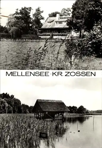 Ak Mellensee in Brandenburg, Haus am See, Seeufer
