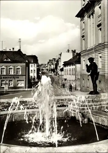 Ak Zeulenroda Thüringen, Karpfenpfeiferbrunnen