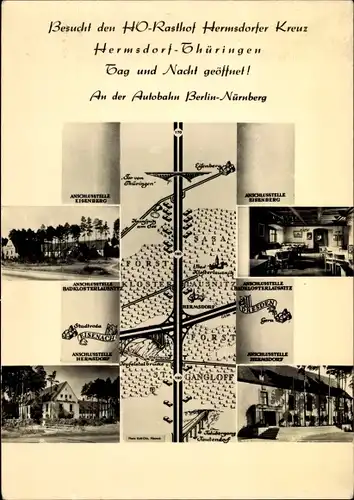 Ak Hermsdorf in Thüringen, HO Rasthof Hermsdorfer Kreuz