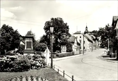 Ak Berga an der Weißen Elster Thüringen, Schlossstraße, Kirchturm