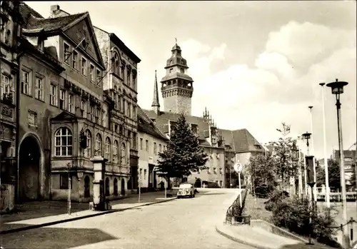 Ak Zeitz an der Weißen Elster im Burgenlandkreis, Friedensplatz