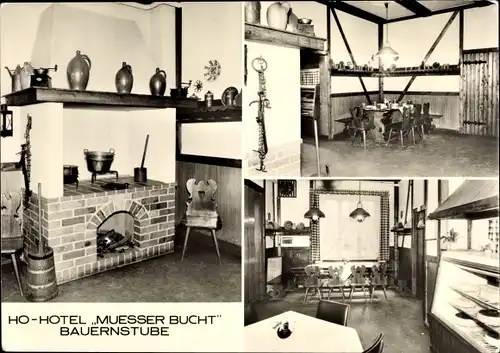 Ak Mueß Schwerin in Mecklenburg, HO-Hotel Muesser Bucht, Bauernstube