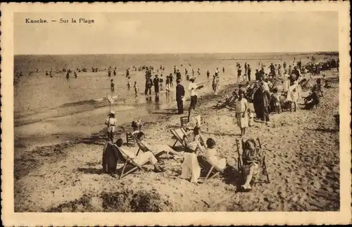 Ak Knokke Knocke Westflandern, Sur la Plage