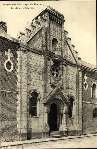 Ak Bucquoy Pas de Calais, Internat St-Joseph de Buyquoy, Fassade der Kapelle