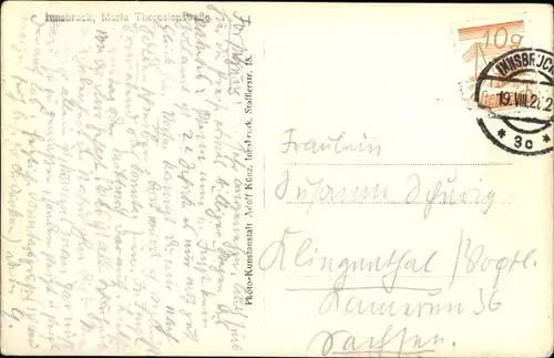 Foto Ak Innsbruck Tirol, Maria Theresienstraße