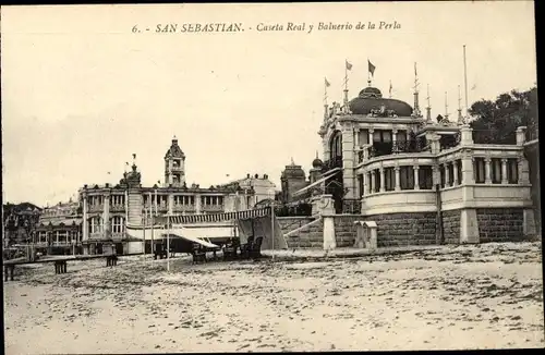 Ak Donostia San Sebastian Baskenland, Caseta Real, Balneario de la Perla