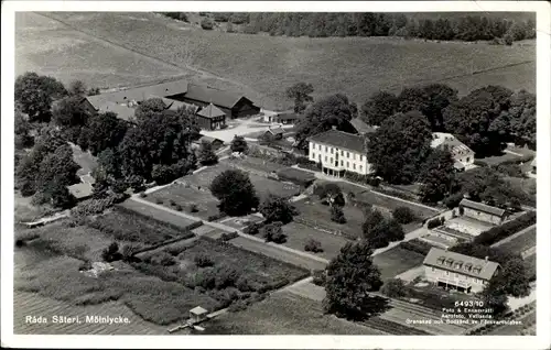 Ak Mölnlycke Schweden, Råda Säteri, Luftbild