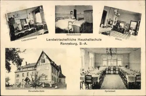 Ak Ronneburg im Kreis Greiz Thüringen, Landwirtschaftliche Haushaltschule, Küche, Unterrichtssaal