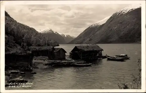 Ak Fjærland in Norwegen, Panorama, Song, Häuser