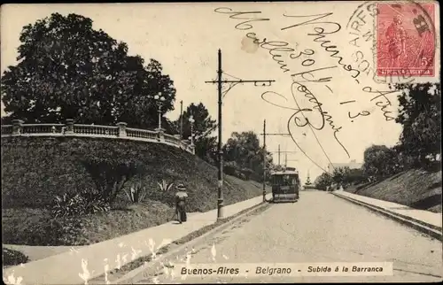 Ak Buenos Aires Argentinien, Belgrano, Subida a la Barranca