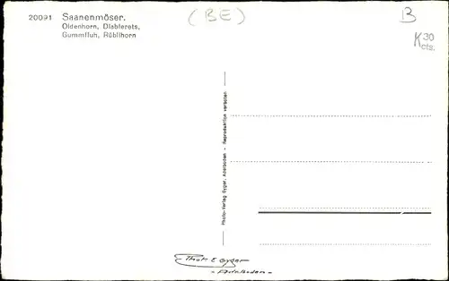 Ak Saanenmöser Saanen Kt. Bern Schweiz, Ansicht mit Oldenhorn, Gummfluh und Rüblihorn