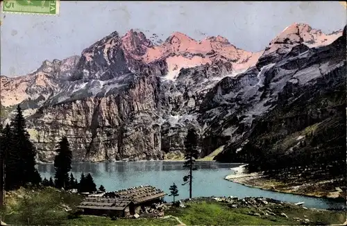 Ak Kanton Bern, Blick auf Oeschinensee