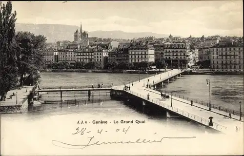 Ak Genf Genf Schweiz, Le Grand Quai