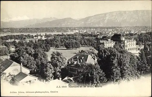 Ak Genf Genf Schweiz, Stadt und Mont Blanc