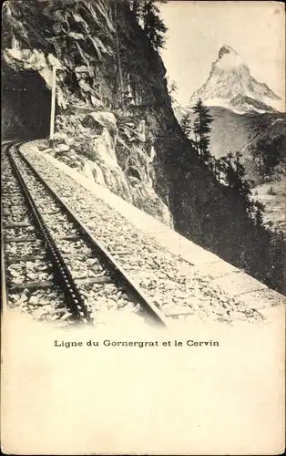 Ak Zermatt Kanton Wallis, Gornergrat, Ligne et le Cervin