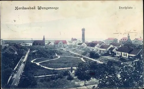 Ak Nordseebad Wangerooge in Ostfriesland, Dorfplatz, Panorama