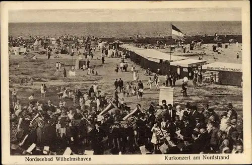 Ak Wilhelmshaven Nordsee, Kurkonzert am Nordstrand