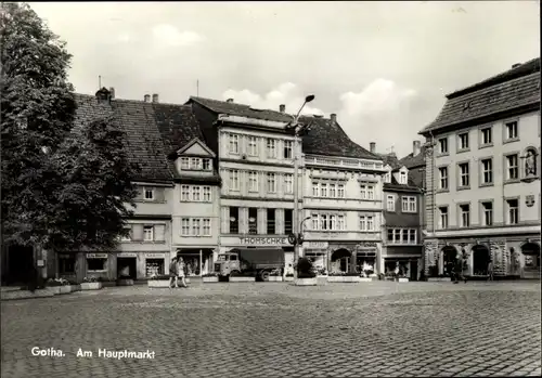 Ak Gotha in Thüringen, Am Hauptmarkt, Geschäft Thomschke, Lastwagen