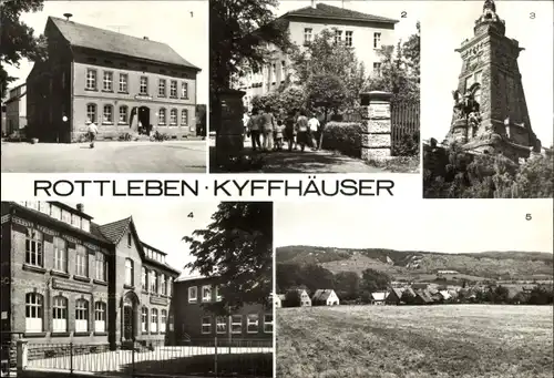 Ak Rottleben Kyffhäuserland in Thüringen, Konsum-Gaststätte, Kinderkurheim, Kyffhäuserdenkmal