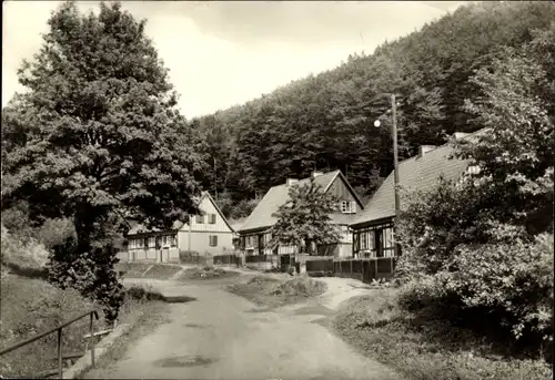 Ak Stolberg im Harz, Zechental, Fachwerkhäuser, Straßenpartie