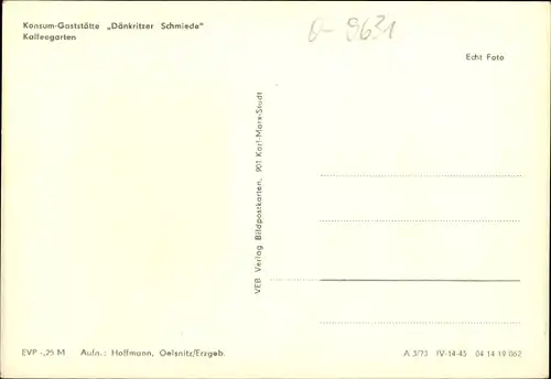 Ak Dänkritz Neukirchen in Sachsen, Konsum Gaststätte Dänkritzer Schmiede, Kaffeegarten