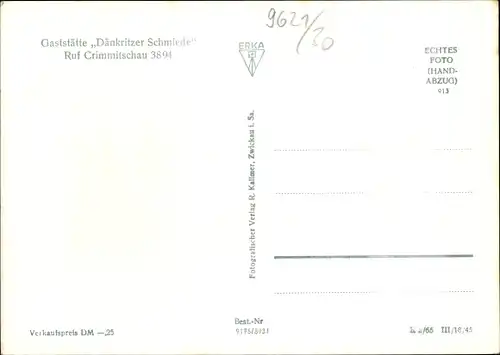 Ak Dänkritz Neukirchen in Sachsen, Konsum Gaststätte Dänkritzer Schmiede