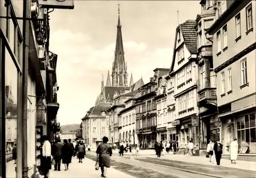 Ak Mühlhausen in Thüringen, Steinweg, Geschäfte, Passanten