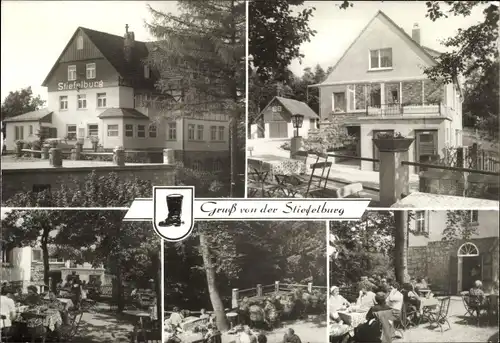 Ak Klettbach in Thüringen, Berggaststätte Stiefelburg, Terrasse