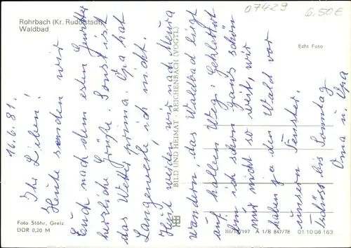 Ak Rohrbach in Thüringen, Waldbad