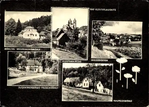 Ak Bad Klosterlausnitz, Eisenberg, Mühltal, Meuschkensmühle, Froschmühle, Naupoldsmühle