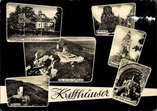 Ak Steinthaleben Kyffhäuserland in Thüringen, Kyffhäuser, Schloss Rathsfeld, Rothenburg-Burgruine