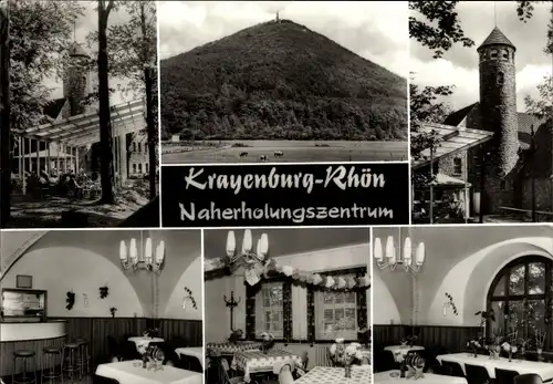 Ak Tiefenort im Wartburgkreis, Blick auf die Krayenburg, Naherholungszentrum, Panorama vom Ort