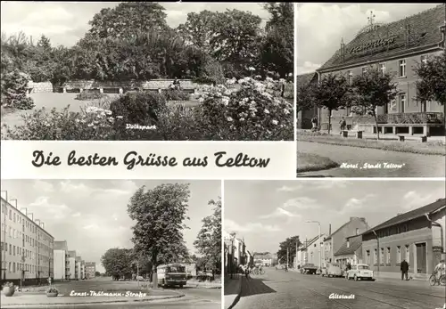 Ak Teltow in Brandenburg, Hotel, Ernst Thälmann Straße, Volkspark