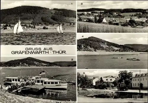 Ak Gräfenwarth Schleiz im Vogtland Thüringen, Saaletalsperre, Dampferanlegestelle, Dorfteich