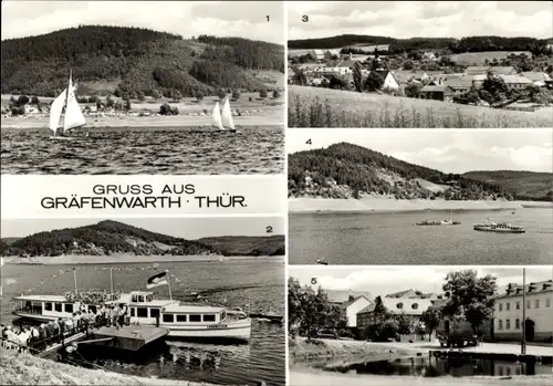 Ak Gräfenwarth Schleiz im Vogtland Thüringen, Saaletalsperre, Dampferanlegestelle, Dorfteich