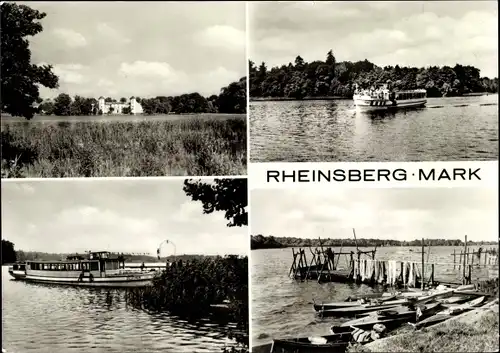 Ak Rheinsberg in der Mark, Seepanorama, Schiff, Boote