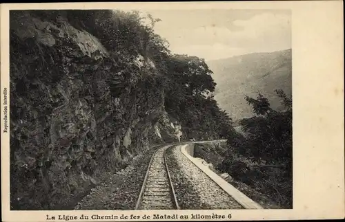 Ak Matadi DR Kongo Zaire, La Ligne du Chemin de fer de Matadi au kilometre 6