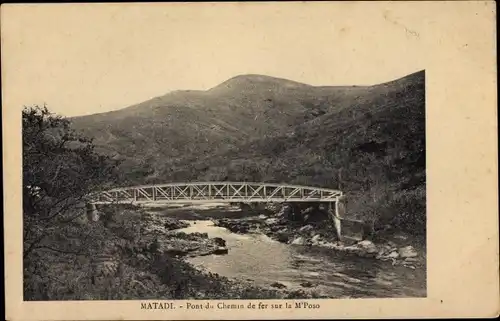 Ak Matadi DR Kongo Zaire, Pont du Chemin de fe sur la M'Poso