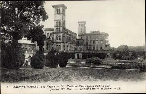 Ak Isle of Wight England, Osborne House, Ostfront