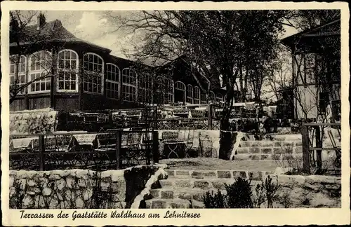 Ak Lehnitz Oranienburg, Terrassen der Gaststätte Waldhaus am Lehnitzsee