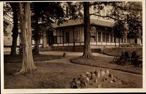 Ak Haffkrug Scharbeutz Ostholstein, Teilansicht vom Hotel