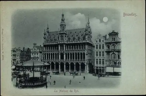 Mondschein Ak Bruxelles Brüssel, The King&#39;s House