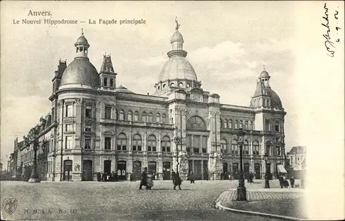 Ak Antwerpen Anvers Flandern, Das neue Hippodrom, die Hauptfassade