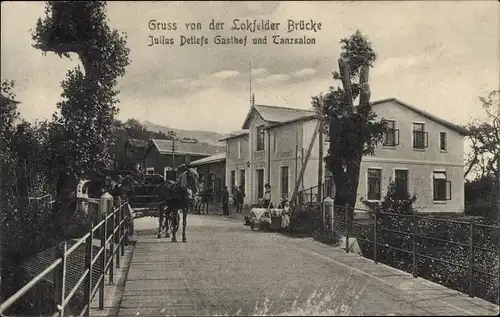 Ak Lokfeld Barnitz in Holstein, Gasthaus Lokfelder Brücke