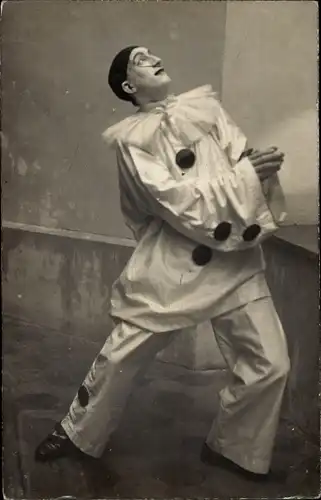 Foto Ak Mann im Kostüm, Harlekin, Portrait