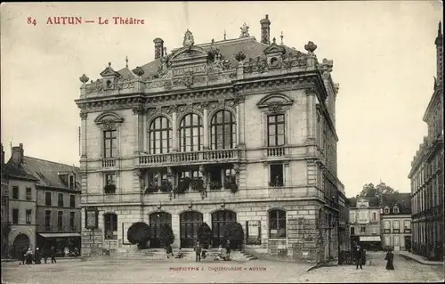 Ak Autun Saone-et-Loire, Das Theater