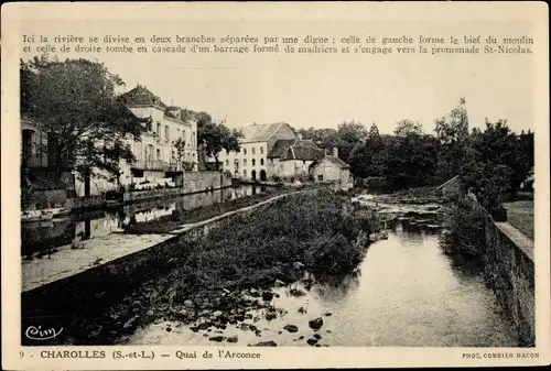 Ak Charolles Saône et Loire, Quai de l&#39;Arconce