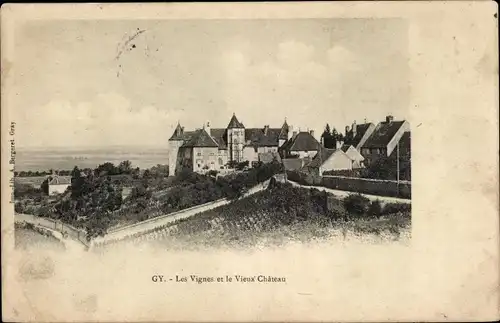 Ak Gy Haute Saône, Die Reben und das alte Schloss