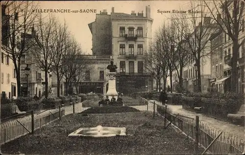 Ak Villefranche sur Saône Rhône, Square Etienne Roulet, Denkmal
